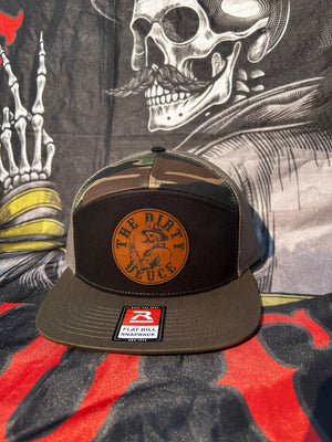 Black/Camo 7 Panel (brown leather patch)